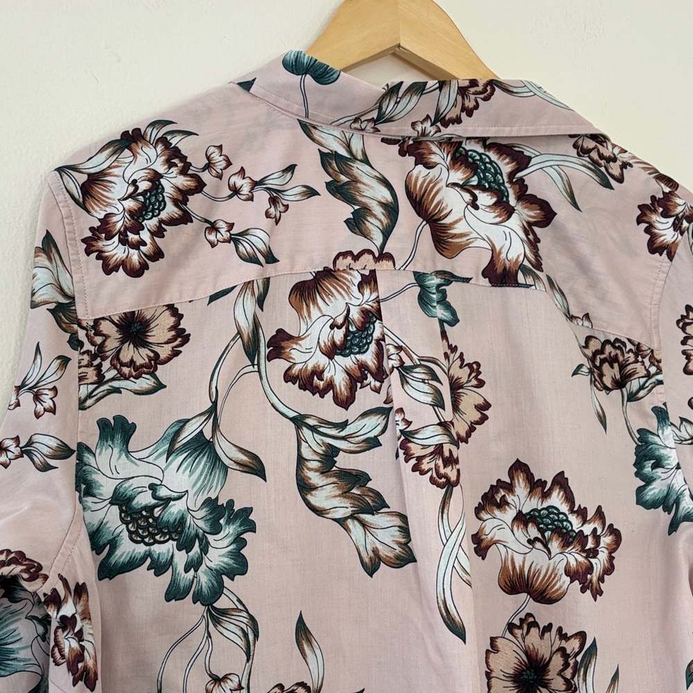 Lauren Ralph Lauren Button-Down Shirt Floral 100% Cotton Blush Pink Plus Size 1X - Picture 11 of 12